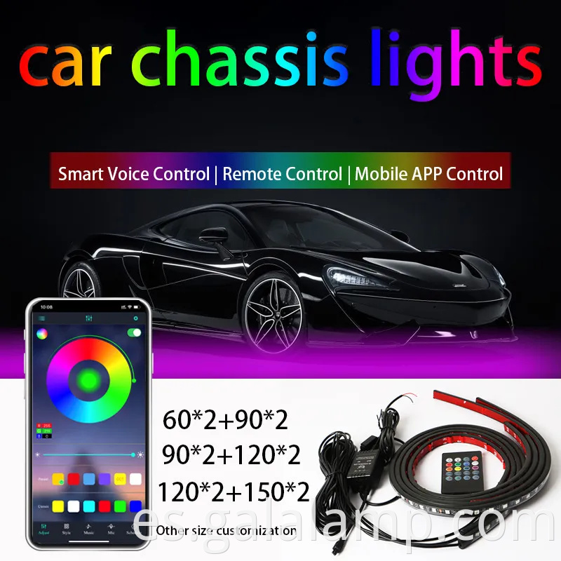 Luces LED vibrantes controladas por aplicaciones para personalización automotriz